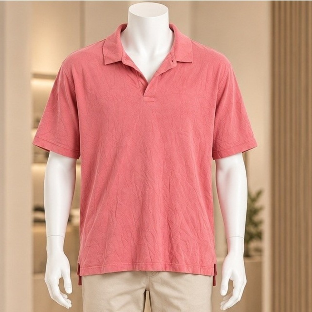 Fieldgear Mens Polo Shirt Short Sleeve Pink Stretch Cotton Pique Large